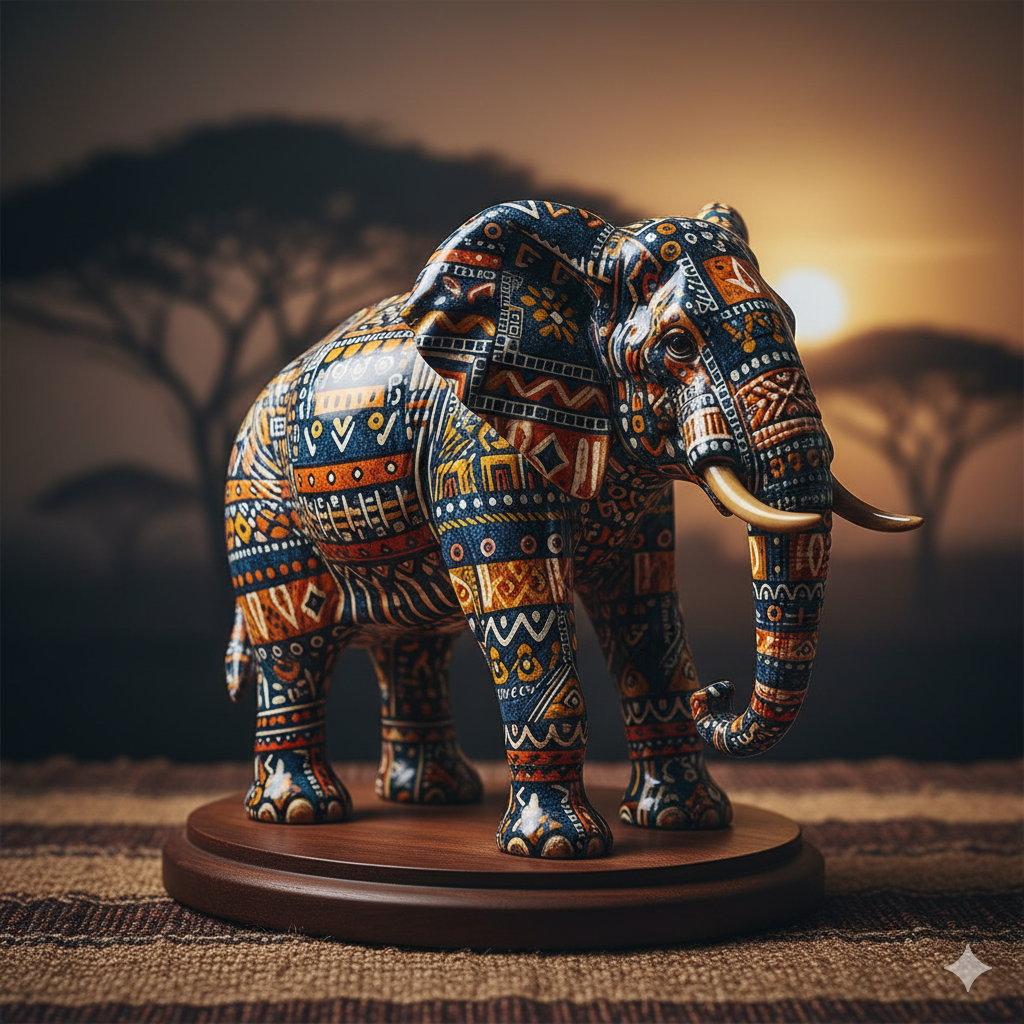 African Animal Textile Totems AI Prompt Art Series