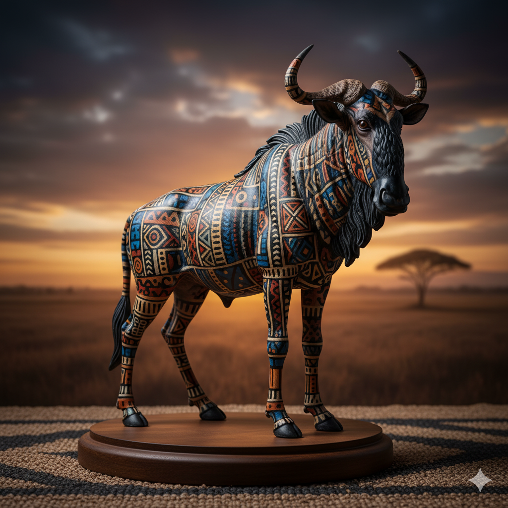 African Animal Textile Totems AI Prompt Art Series